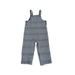 Janie & Jack Baby Houndstooth Overalls Size 18-24 Months Black & White Cotton Bl